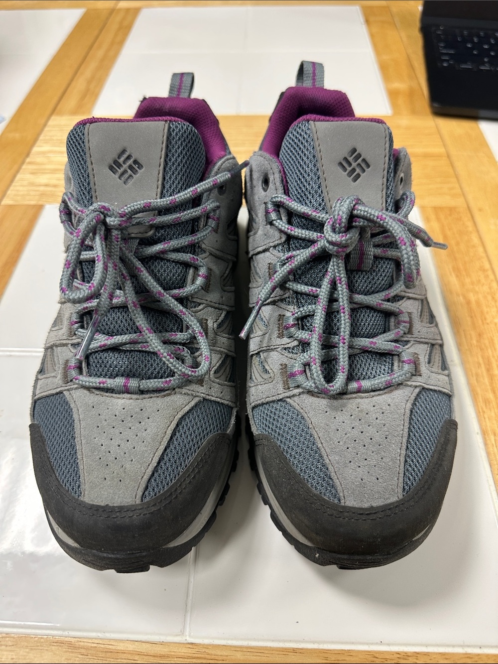 Columbia Women's Grey and Purple Trail Sneakers